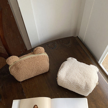 Portable Cute Plush Cosmetic Bag