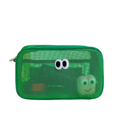 Simple Solid Color Mesh Make Up Bag