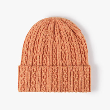 Solid Color Twist Snug Knit Beanie