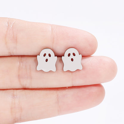 Funny Halloween Small Ghost Stud Earrings