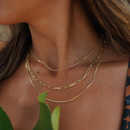Paperclip Triple Layers Necklace