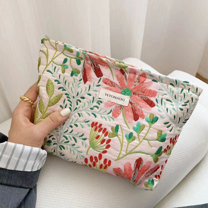 Colorful Large Capacity Flower Print Makeup Bag