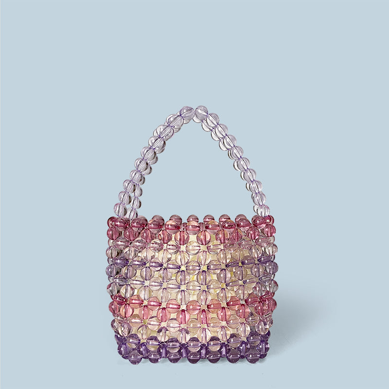 Gradient Beads Handmade Simple Handbag