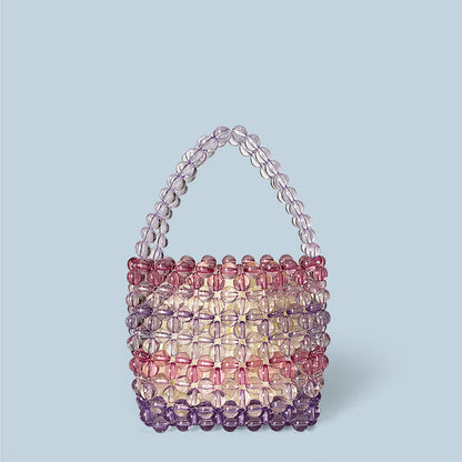Gradient Beads Handmade Simple Handbag