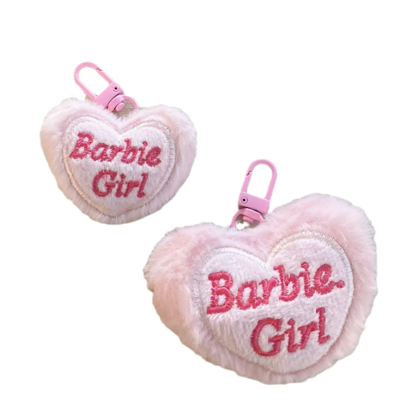 Cute Letter Embroidery Fluffy Heart Bag Charms