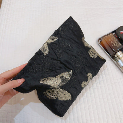 Aesthetic Golden Butterfly Makeup Bag