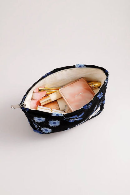 Cute Embroidered Floral Cosmetic Pouch