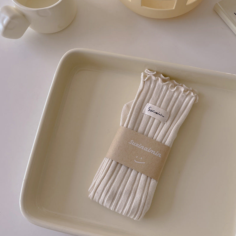 Sweet Solid Color Flounce Soft Socks