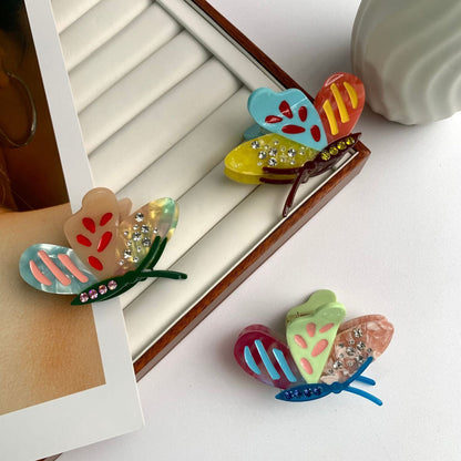 Colorful Butterfly Rhinestone Hair Claws