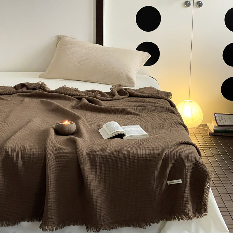 Cozy Waffle Weave Throw Blanket Bed Blanket