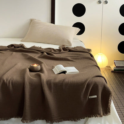 Cozy Waffle Weave Throw Blanket Bed Blanket