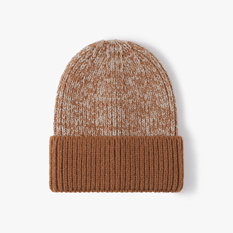 Spliced Color Block Knit Hat Simple Beanie