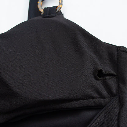 Sexy Hollow Out Solid Color One Piece Swimwear