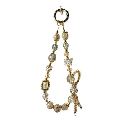 Vintage Crystal Beads Bow Keychain Bag Charm