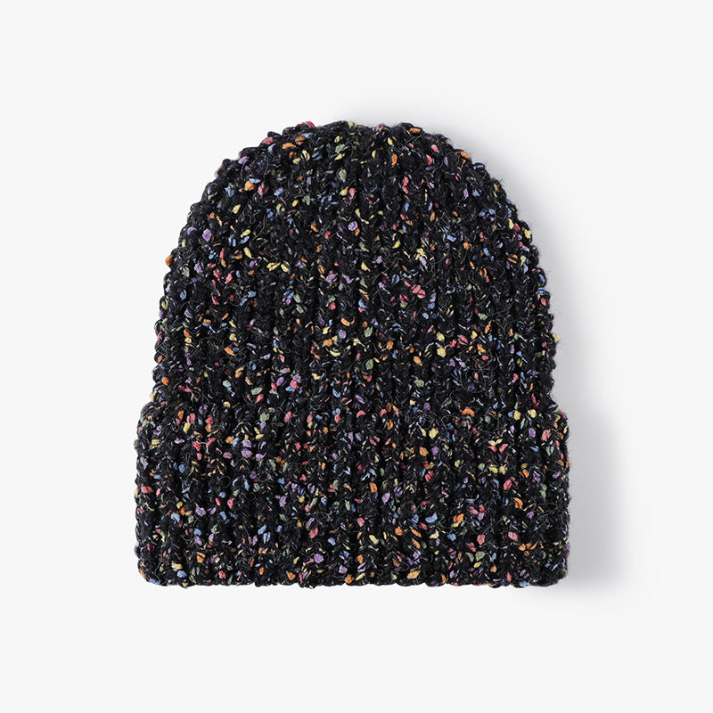 Ribbed Unisex Speckled Knit Beanie Winter Hat