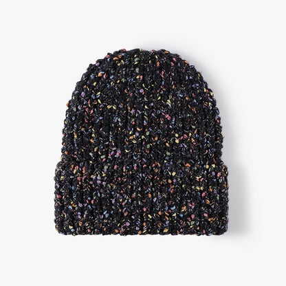 Ribbed Unisex Speckled Knit Beanie Winter Hat