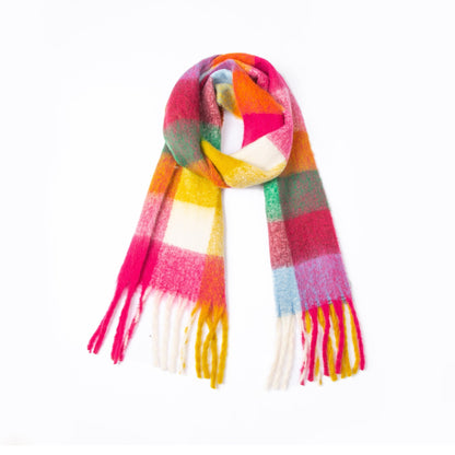 Coloful Plaid Tassel Scarves