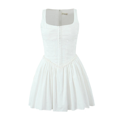 Solid Color Sexy Straps A-Line Dress