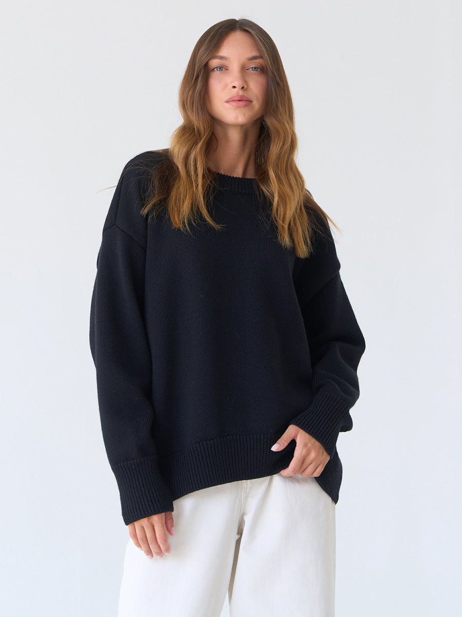 Solid Color Loose Casual Sweater