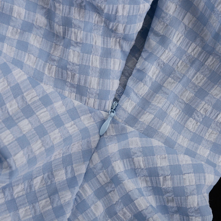 Elegant Plaid Long Sleeve A-Line Dress