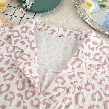 Leopard Print Loose Sleepwear Sets