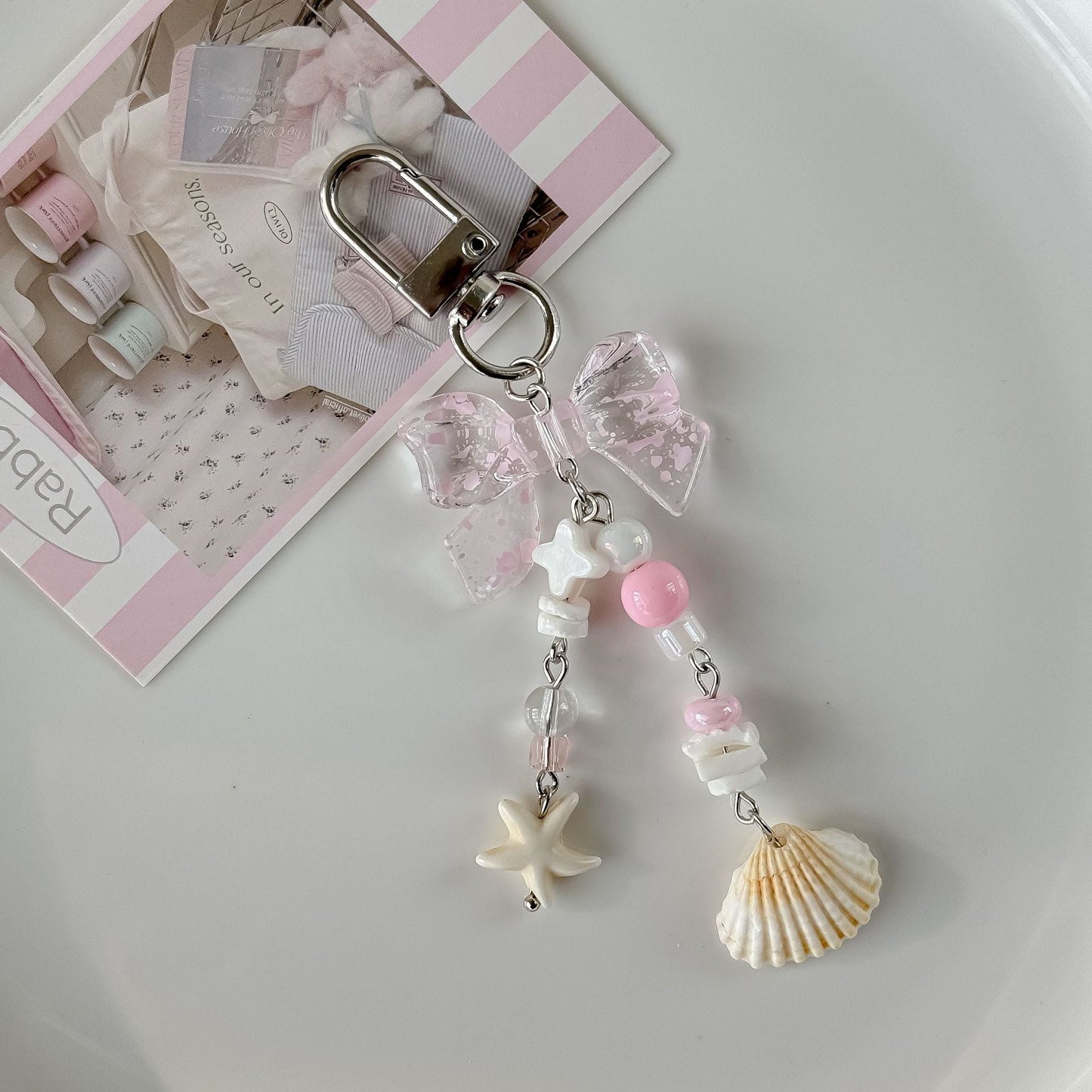 Cute Pink Butterfly Starfish Bag Charm