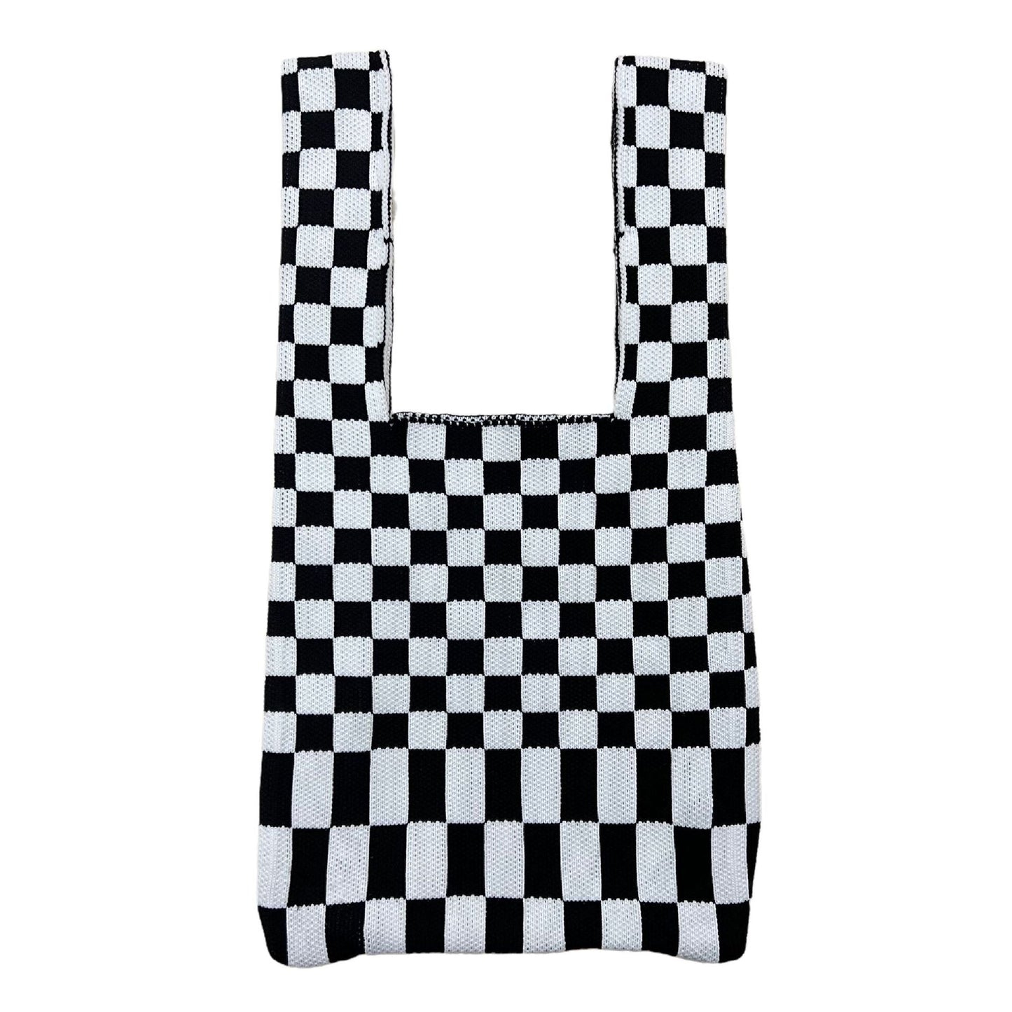 20+ Colorful Plaid Color Block Knit Handbag