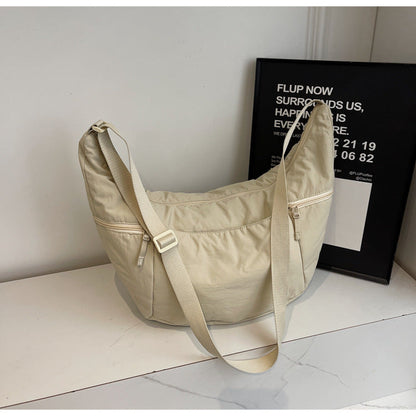 Casual Solid Color Nylon Shoulder Bag