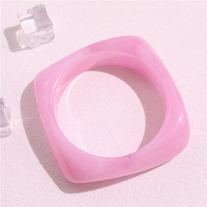 Multicolor Irregular Square Acrylic Bracelets