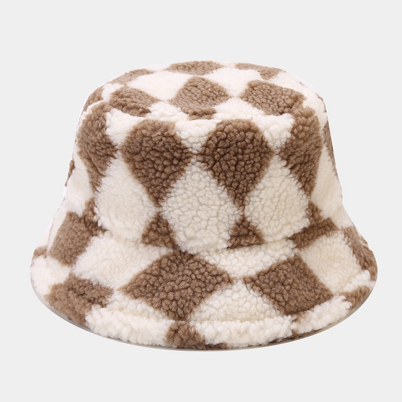 Diamond Pattern Rocker Fleece Bucket Hats