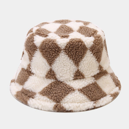 Diamond Pattern Rocker Fleece Bucket Hats