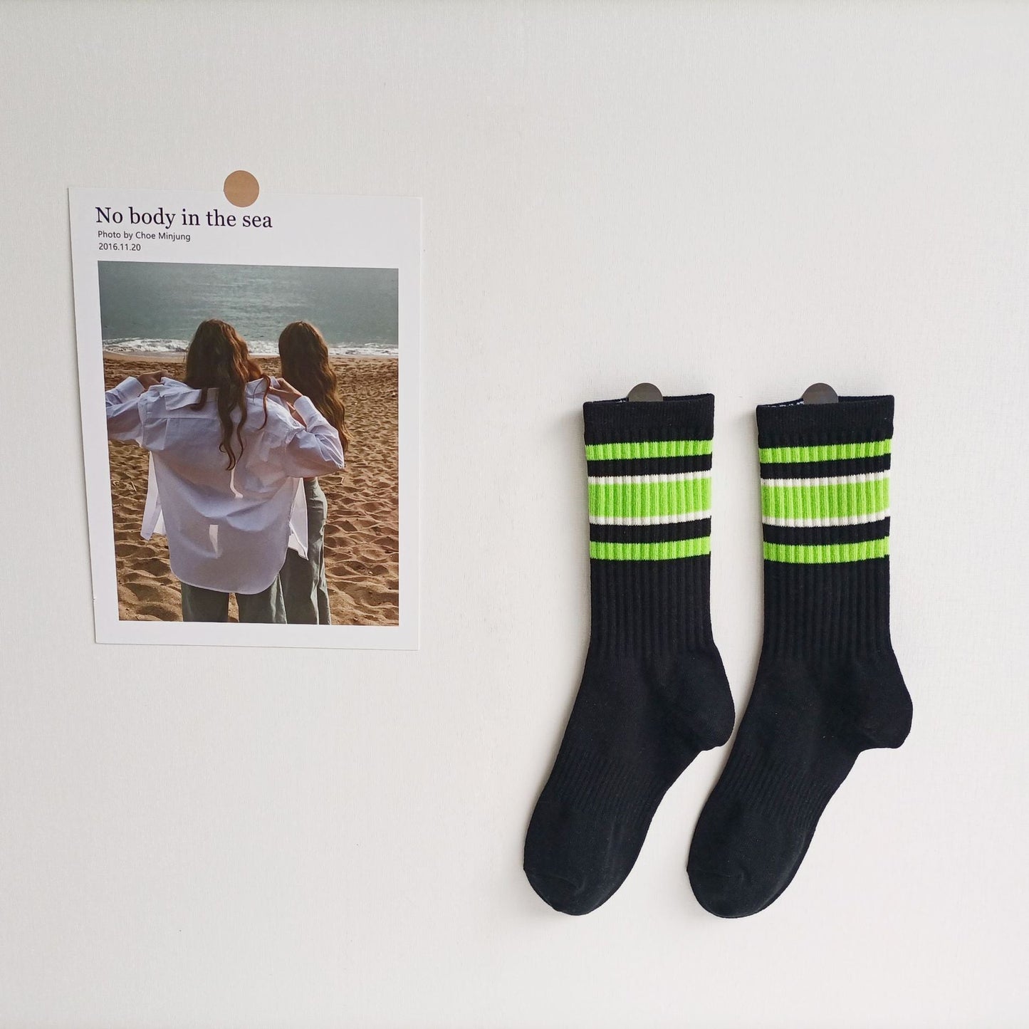 Striped Color Block Caual Socks