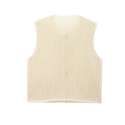 Trendy Round Neck Sleeveless Knit Top