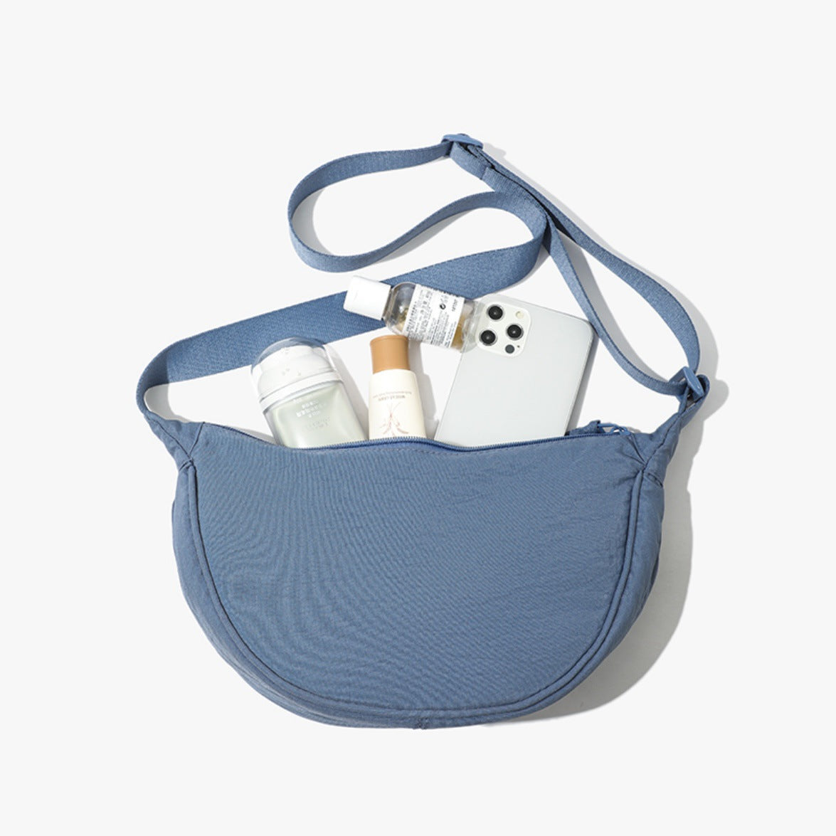 Solid Color Portable Nylon Shoulder Bag