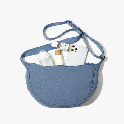 Solid Color Portable Nylon Shoulder Bag