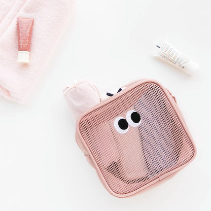 Cute Eyes Portable Mesh Cosmetic Bags