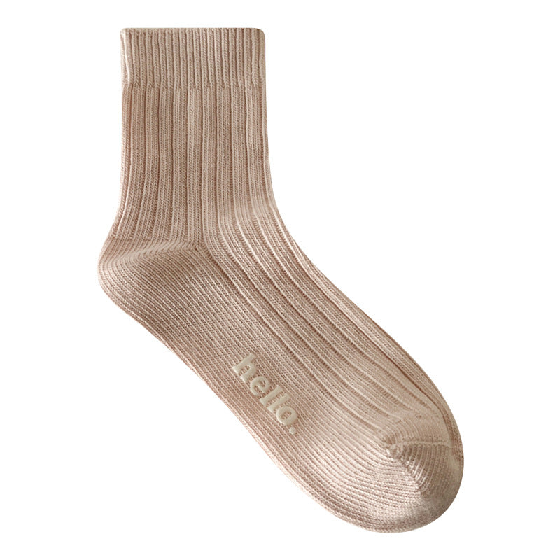 Candy Color Simple Letter Soft Socks