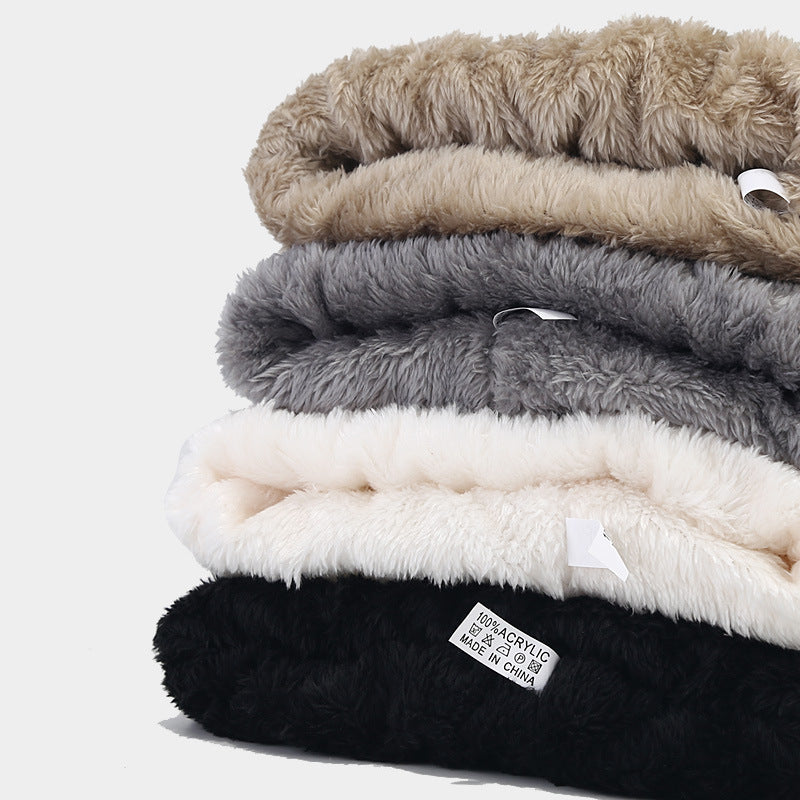 Twist Padded Solid Color Knit Pom Beanie