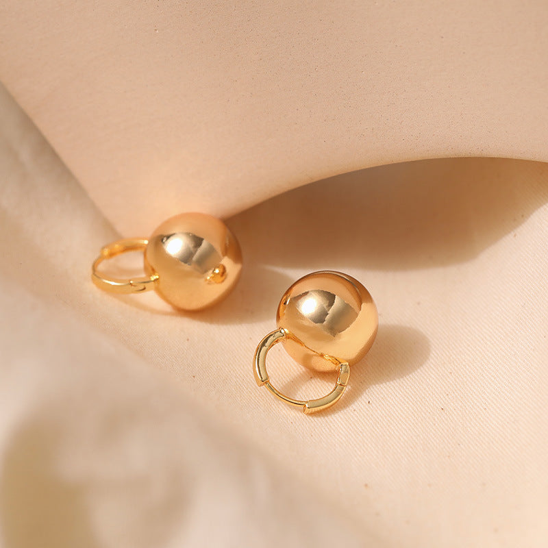 Simple Gold Ball Elegant Earrings