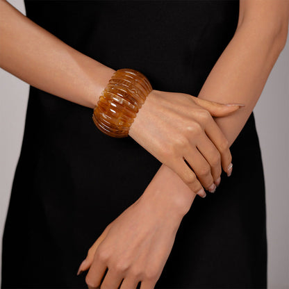 Vintage Acrylic Swoosh Geometric Bracelet