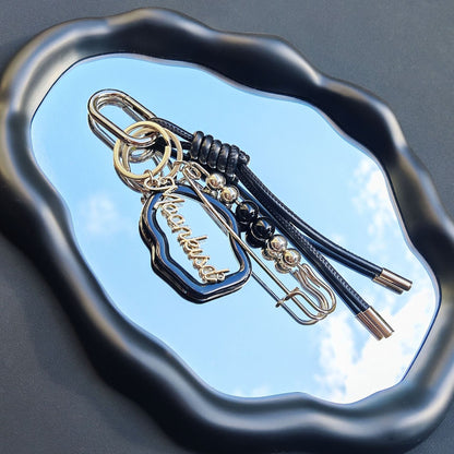 Trendy Mirror Braided Keychain Bag Charm