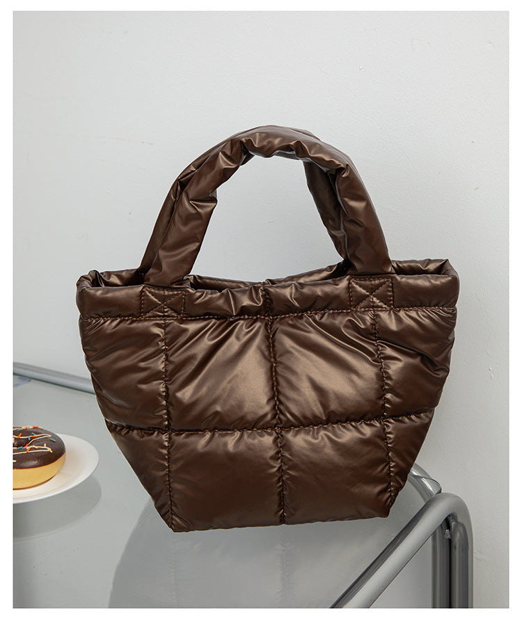 Solid Color Simple Puffer Handbag