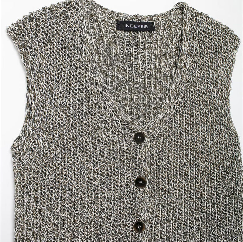 Distressed Solid Color V-Neck Tank Top