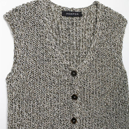 Distressed Solid Color V-Neck Tank Top