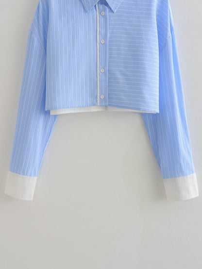 Casual Striped Shirt and Shorts Sets