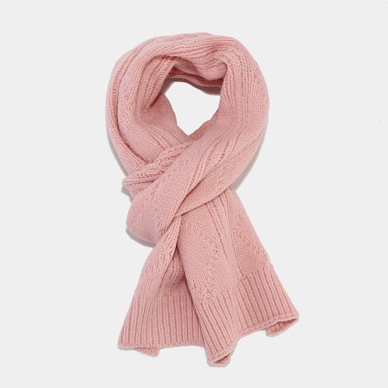 Solid Color Twist Simple Knit Hat & Scarf Sets