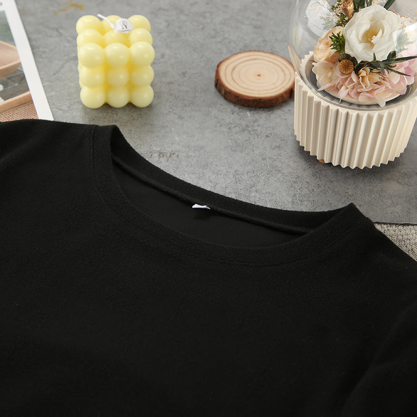 Soft Round Neck Long Sleeve Pajamas Sets