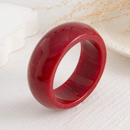 Wide Smooth Steet Acrylic Bracelets