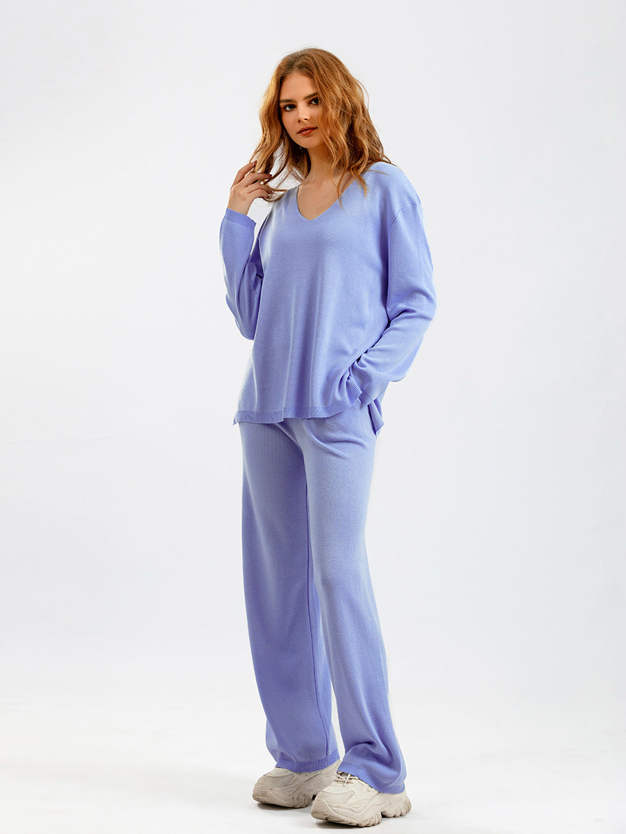 2+ Solid Color V-Neck Knit Sets