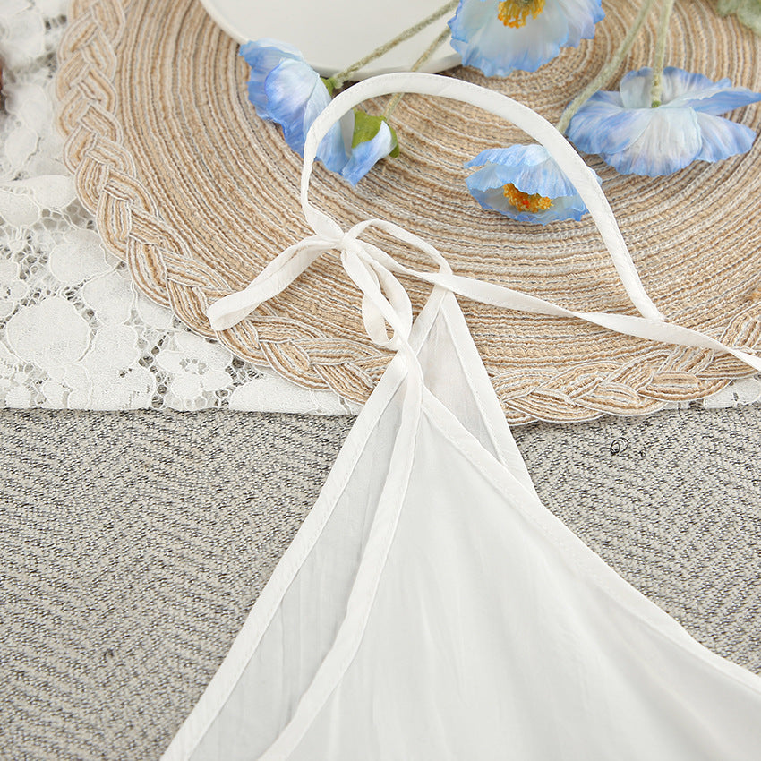 V-Neck Casual String Shoulder Sleepwear Dress